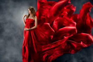 woman in red flame dress shutterstock_113641954