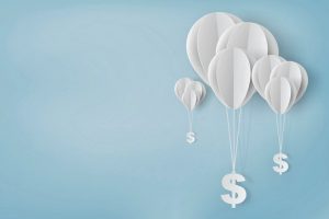 Paper art of , balloon with dollar sign on,business and management concept and idea,vector