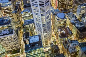 Downtown Sydney at night