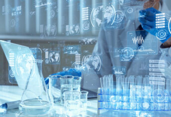 Image of a chemist in a lab.