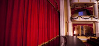 Stage curtains in a theatre