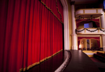 Stage curtains in a theatre