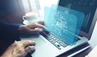 ai Artificial Intelligence technology for work performance.globalization and analytics management concepts