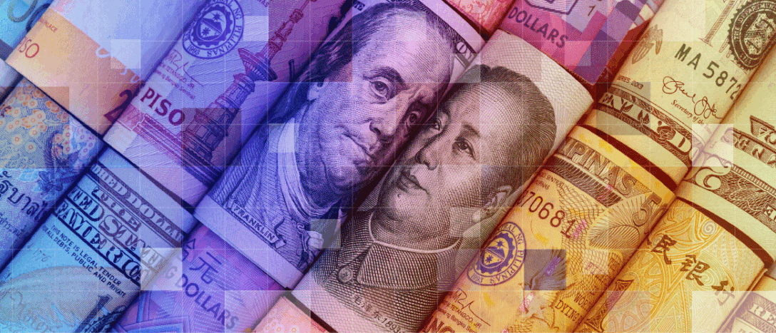 US dollar and Chinese yuan facing off