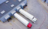 Aerial Shot of Industrial Warehouse/ Storage Building/ Loading