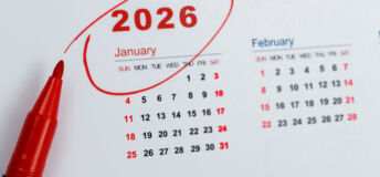 Red mark on the calendar at January 2026