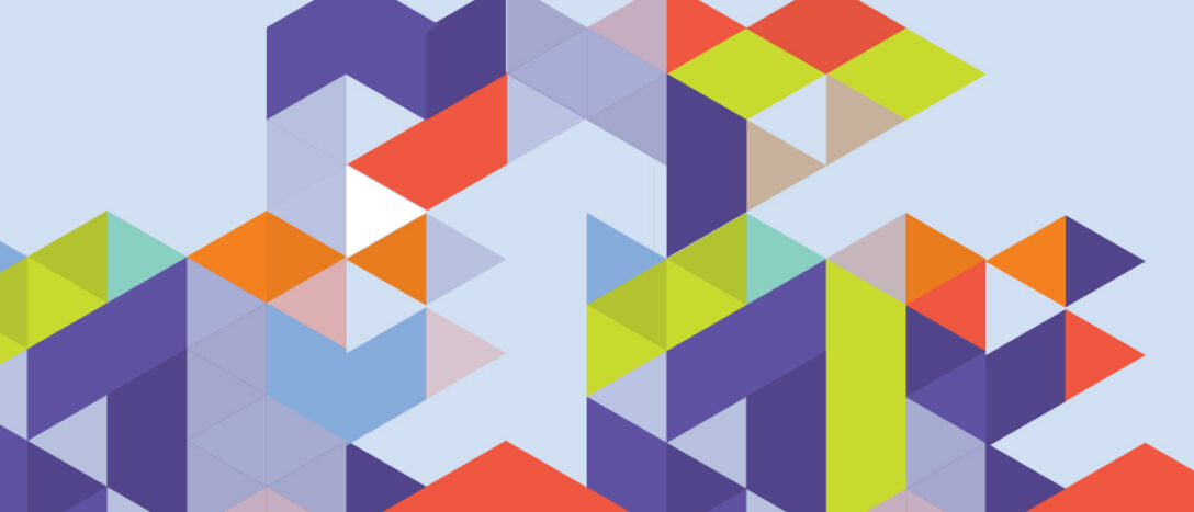 2026 awards Annual Review variant 5 Multi-coloured triangles form an interesting pattern