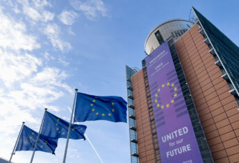 Exterior view of the European Commission headquarters in Brussels, Belgium on January 14, 2025.