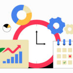 Image of a clock with a growth chart next to it.