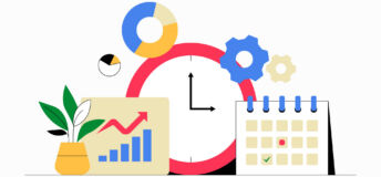 Image of a clock with a growth chart next to it.