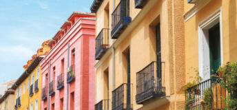 Image of Spanish style housing in Europe.
