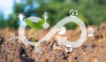 Circular economy concept with plant growth and sustainable icons_Getty